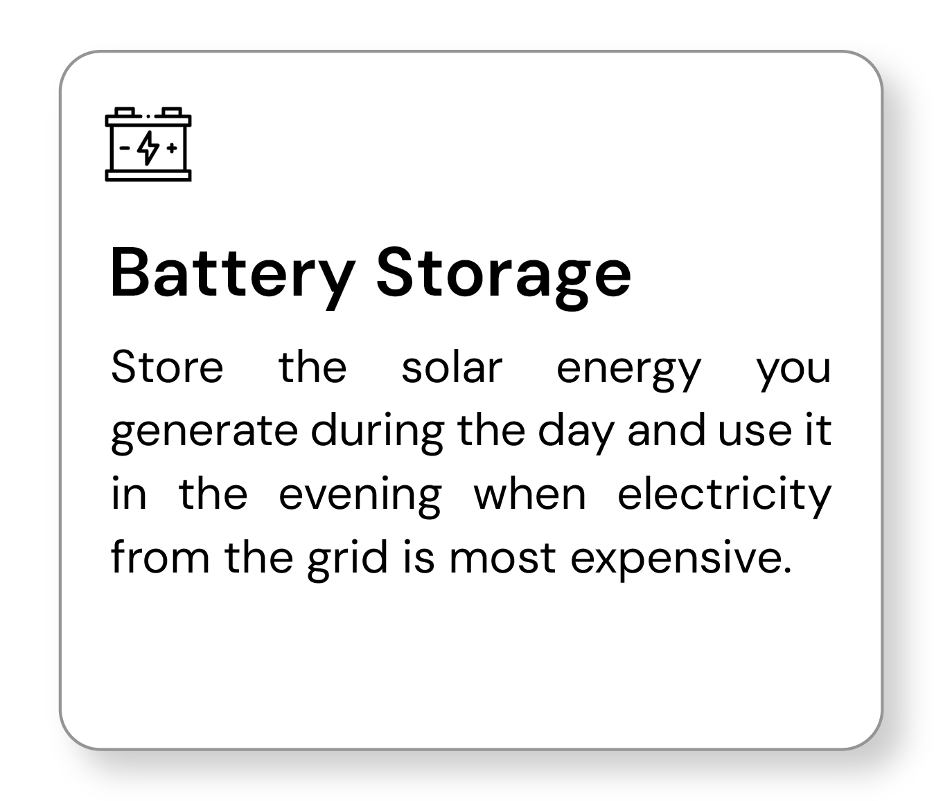 Battery Storage details card